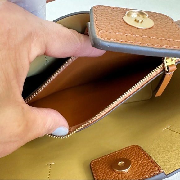 Tory Burch NEW with Tags Blake Leather Small Tote Crossbody in Bourbon Cornbread - Picture 10 of 16